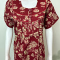 Red Pure Cotton Nightgown for Women