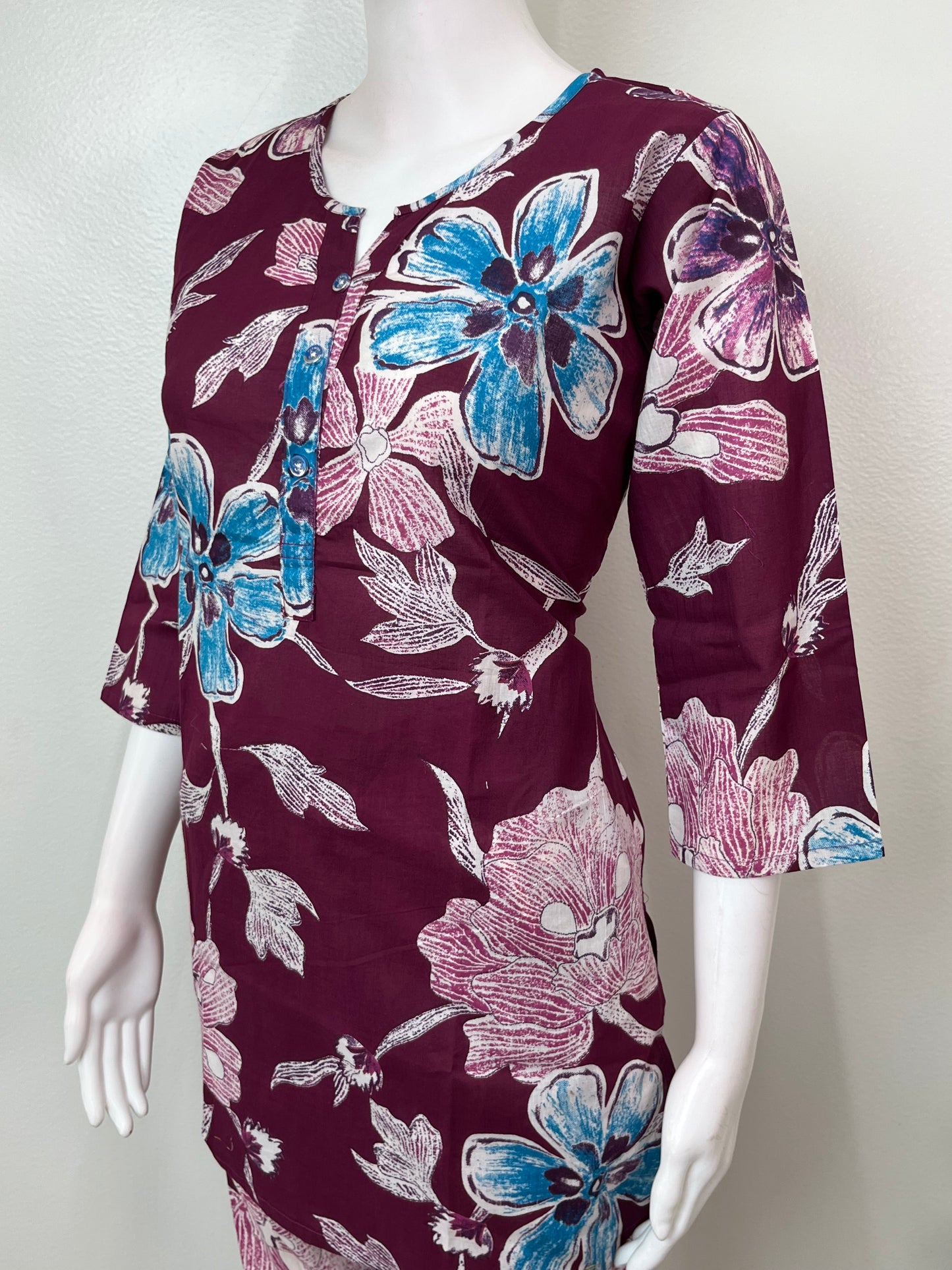 Maroon Pure Cotton Night Suit
