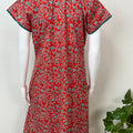 Red Elegant Embroidered Pure Cotton Nightgown