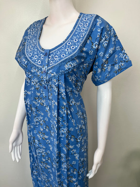 Royal Blue Elegant & Stylish Bizzylizzy Crush Nighty for Women