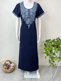 Navy Blue Delicate Embroidery Bizzylizzy Nighty
