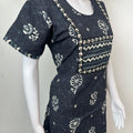 Black Batik Printed Pure Cotton Nighty