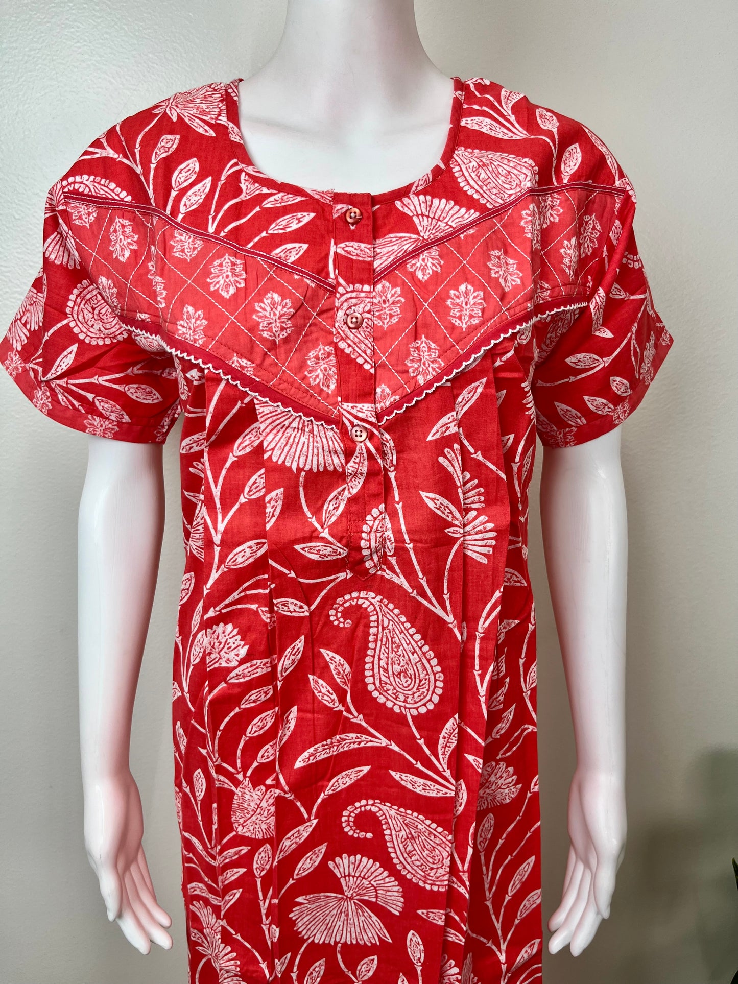 Floral Printed Pure Cotton Nightgown