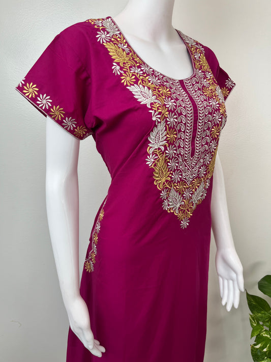 Hot Pink Timeless Embroidered Bizzylizzy Nightgown