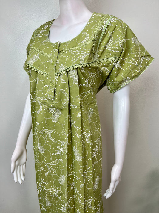 Sage Green 100% Cotton Nightgown