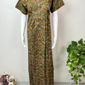 Brown Floral Printed Pure Cotton Nightgown