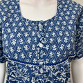 Blue Double Printed 100% Cotton Nightgown