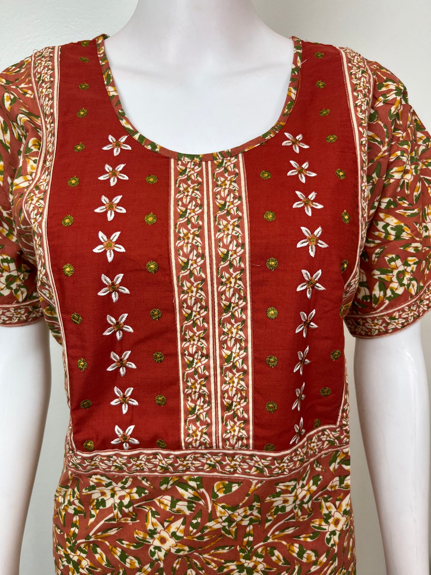 Maroon Printed 100% Cotton Nightgown