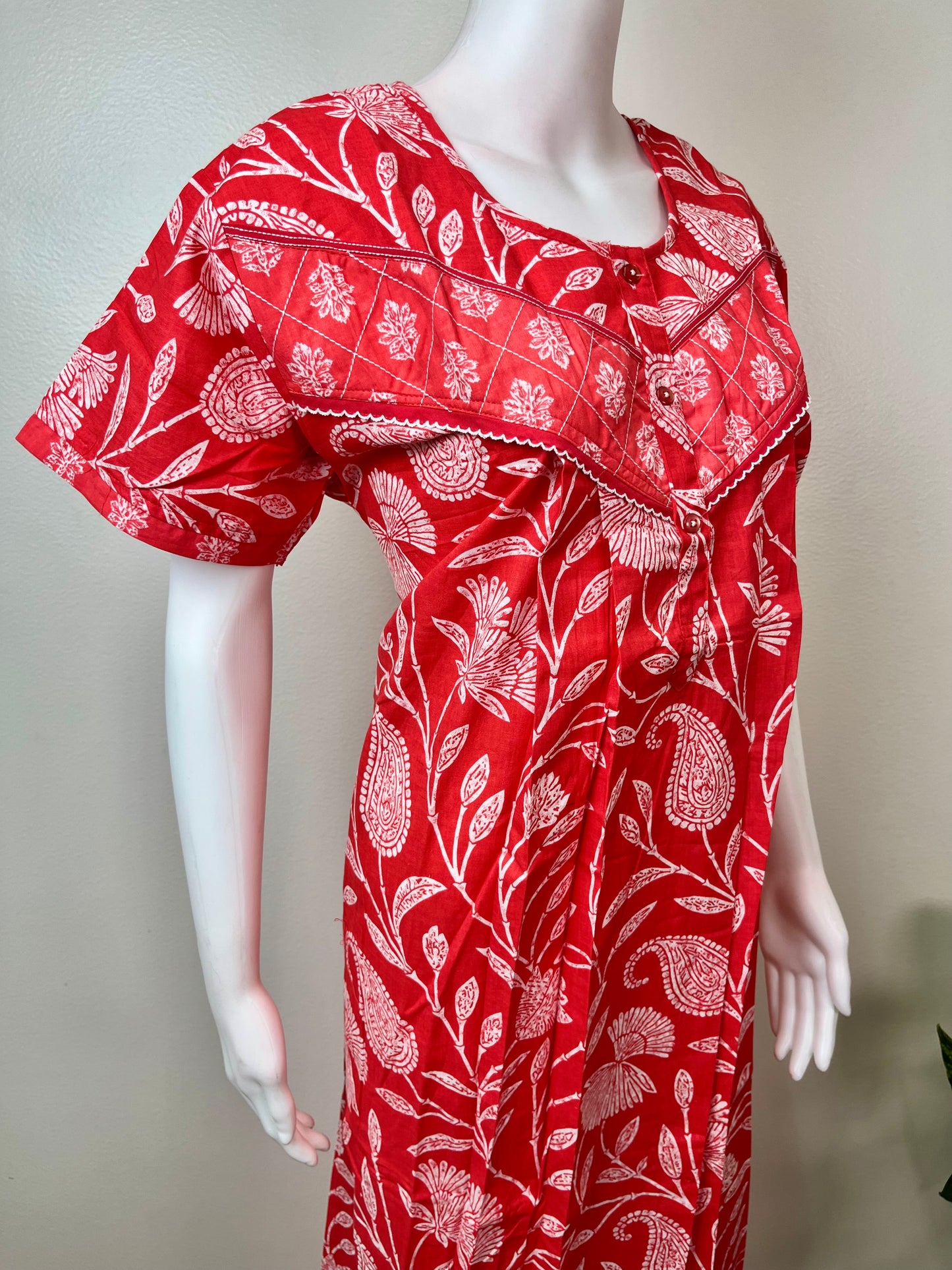 Floral Printed Pure Cotton Nightgown