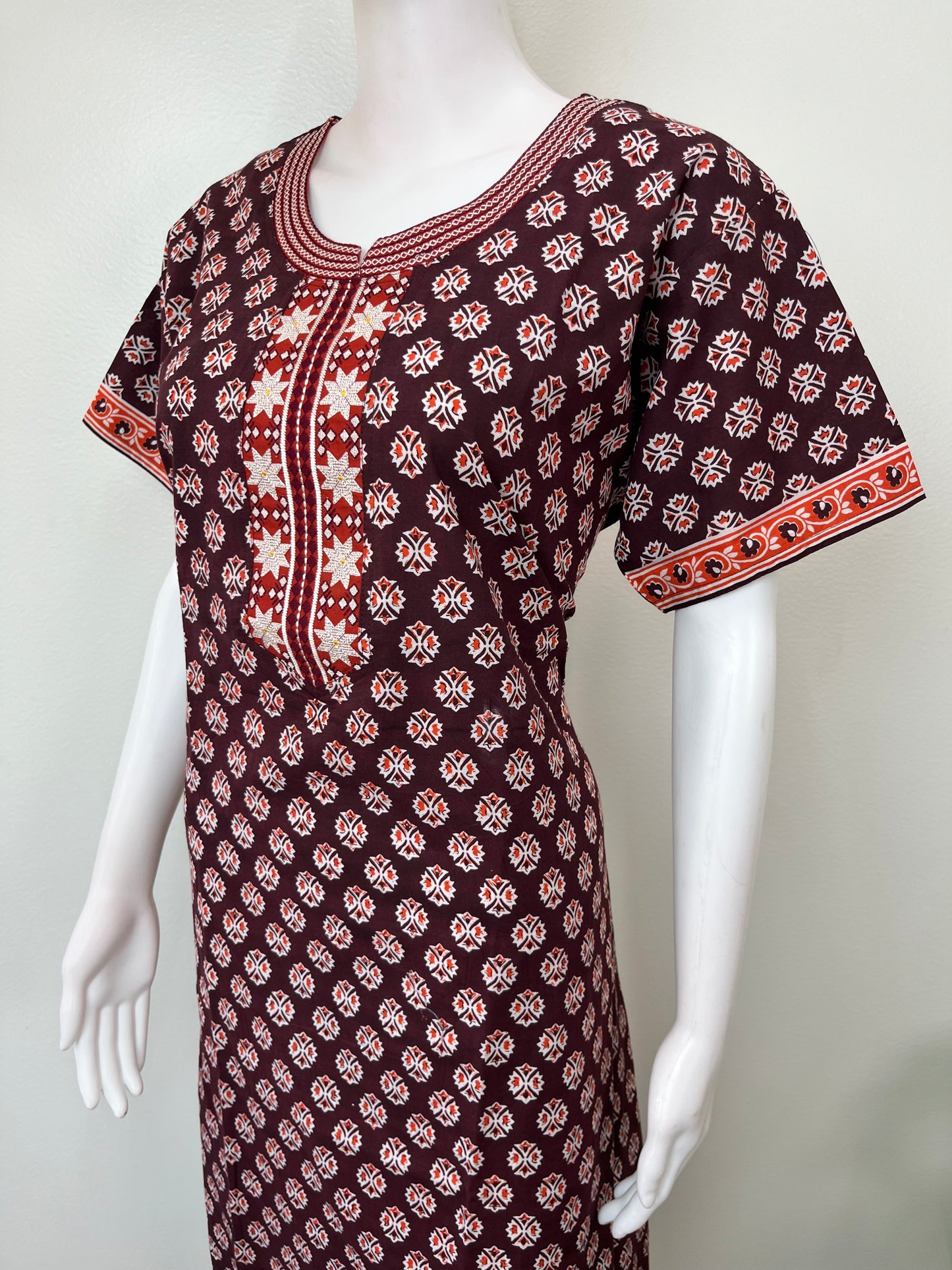 Wine Pure Cotton Nighty Soft & Comfortable