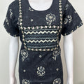 Black Batik Printed Pure Cotton Nighty