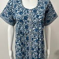 Indigo Front Open Printed Pure Cotton Nightgown Soft & Comfortable
