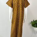 Mustard Color Front Open Pure Cotton Nighty for Women