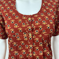 Maroon Front Open Pure Cotton Nightgown Soft & Comfortable