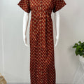 Maroon Front Open Pure Cotton Nightgown Soft & Comfortable