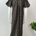 Black Front Open Pure Cotton Nightgown Comfortable & Elegant