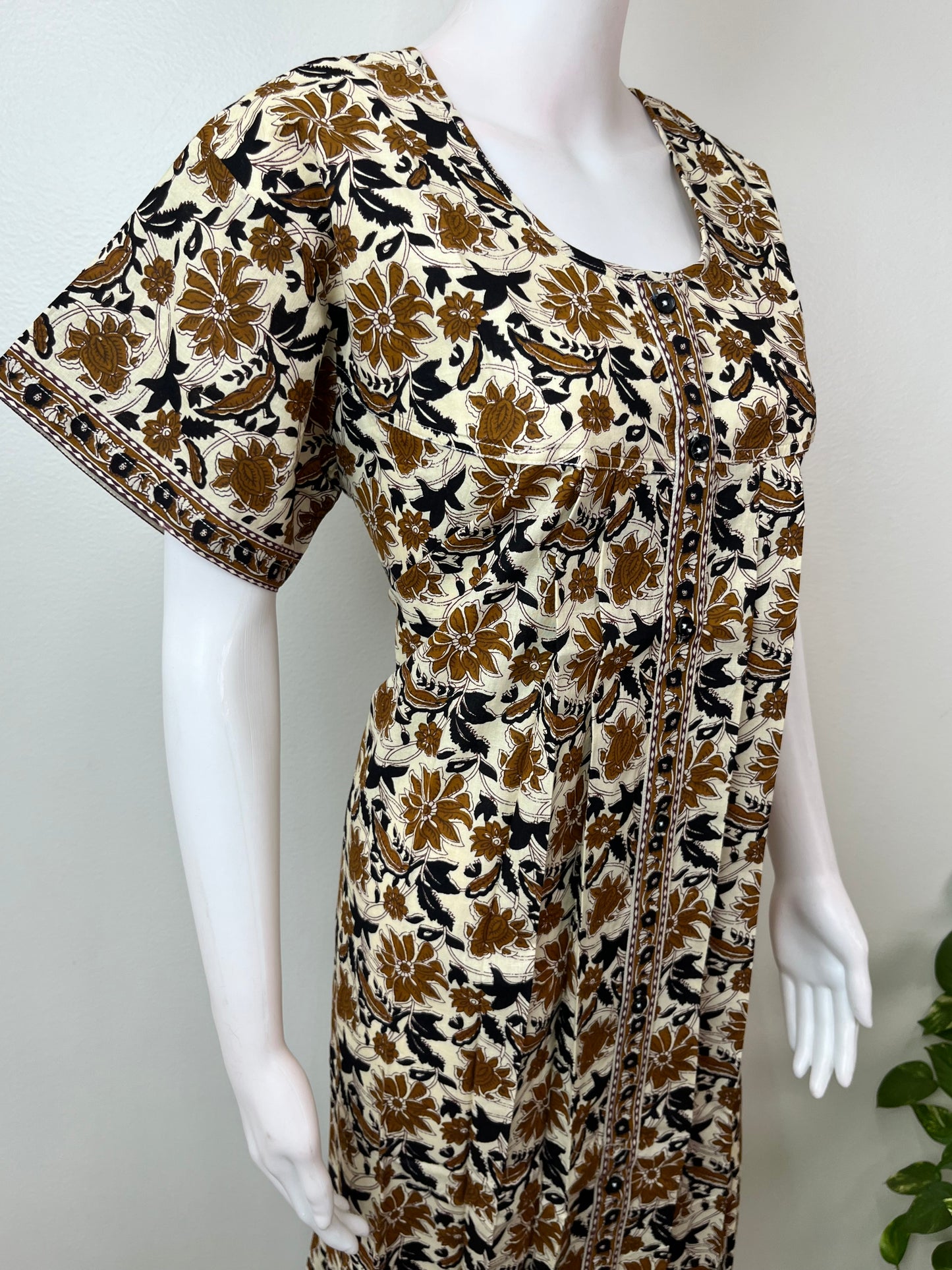 Crean Pure Cotton Front Open Nightgown