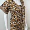 Floral Pure Cotton Front Open Nighty for Women