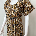 Floral Pure Cotton Front Open Nighty for Women