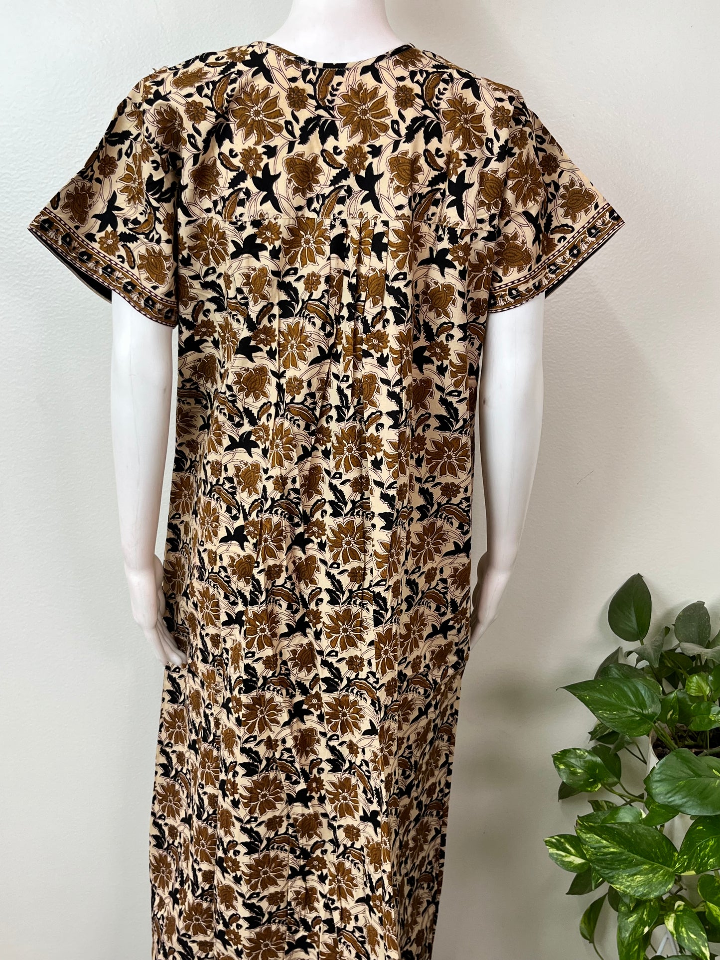 Floral Pure Cotton Front Open Nighty for Women