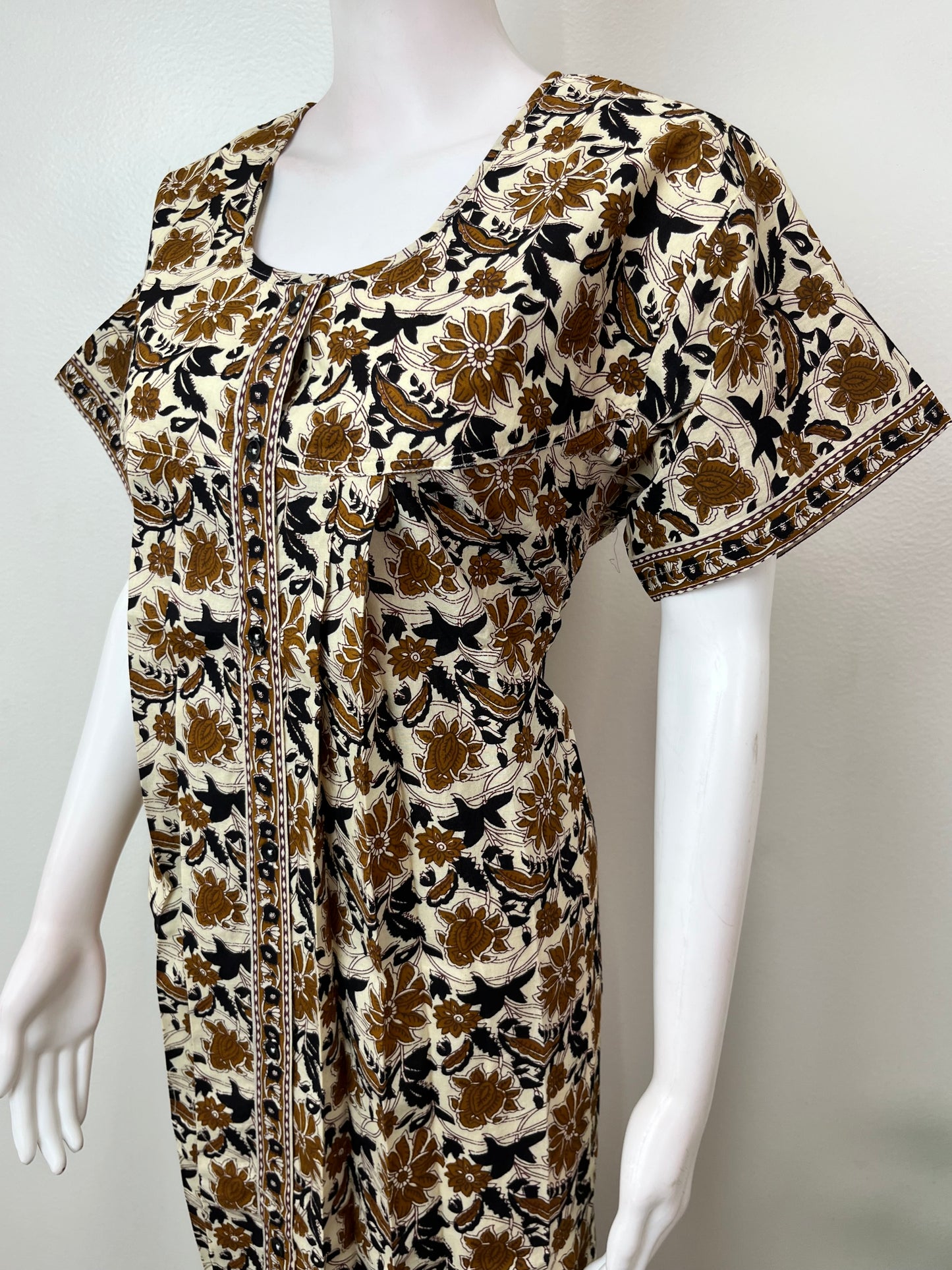 Crean Pure Cotton Front Open Nightgown