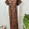 Maroon Pure Cotton Full Front Open Nighty