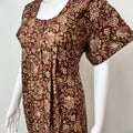 Maroon Pure Cotton Full Front Open Nighty