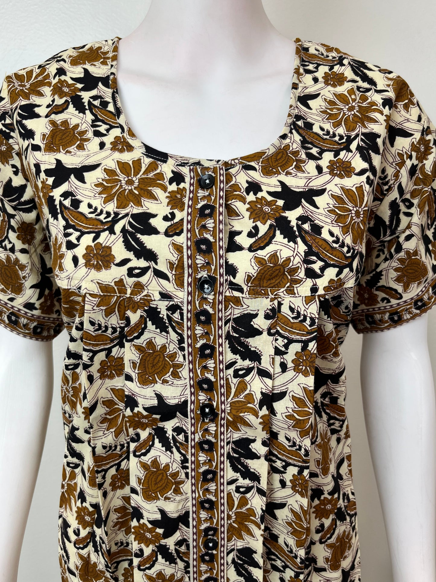 Crean Pure Cotton Front Open Nightgown