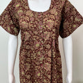 Maroon Pure Cotton Full Front Open Nighty