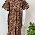 Maroon Pure Cotton Full Front Open Nighty