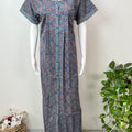 Royal Blue 100% Cotton Front Open Nighty