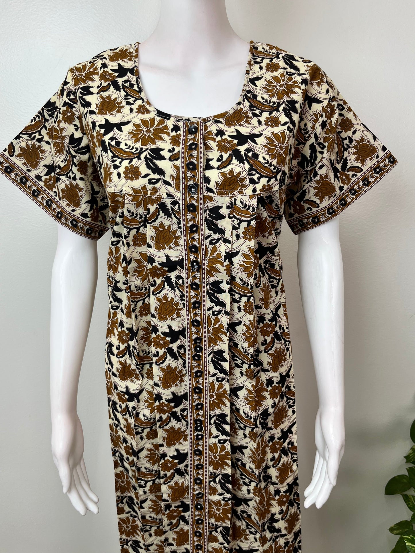 Crean Pure Cotton Front Open Nightgown