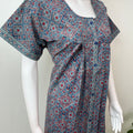 Royal Blue 100% Cotton Front Open Nighty