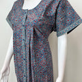 Royal Blue 100% Cotton Front Open Nighty