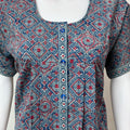 Royal Blue 100% Cotton Front Open Nighty