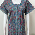 Royal Blue 100% Cotton Front Open Nighty