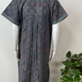 Royal Blue 100% Cotton Front Open Nighty