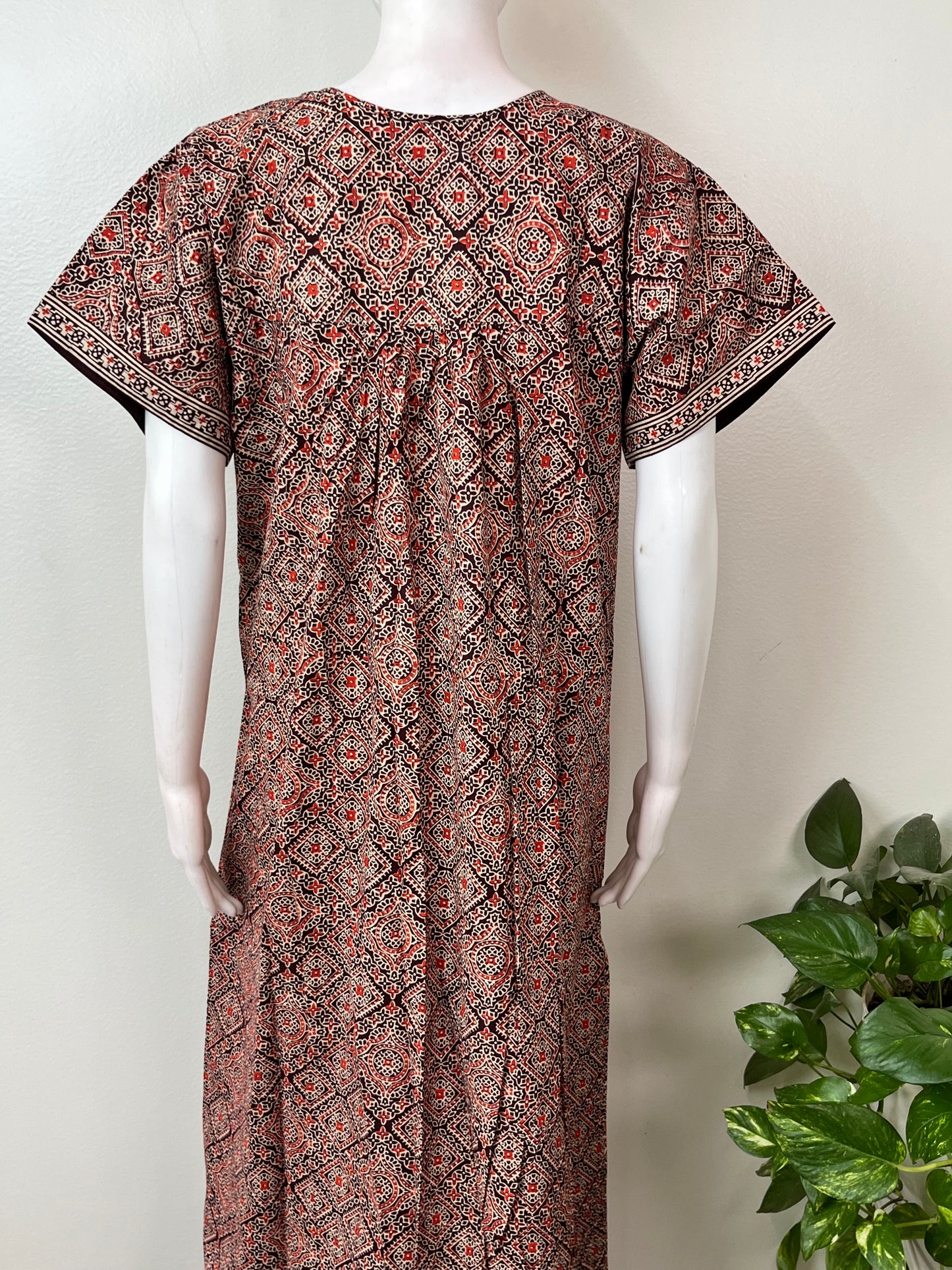 Digital Printed 100% Cotton Front Open Nighty