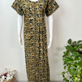 Green 100% Cotton Full Front Open Nighty