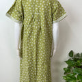 Green Front Open Pure Cotton Nightgown