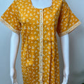 Yellow 100% Cotton Full Front Open Nighty