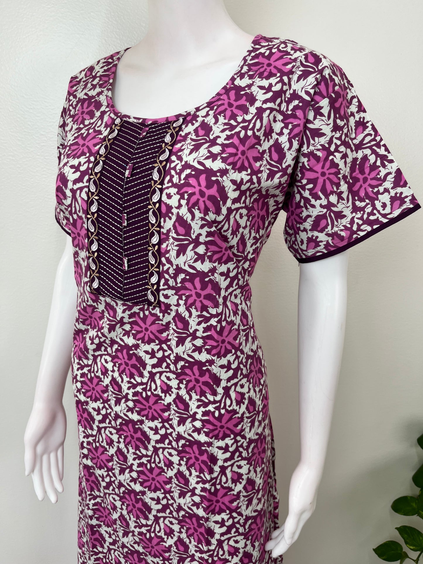 Pink 100% Cotton Women's Nighty