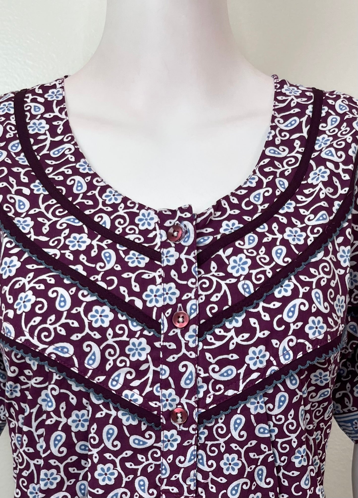 Purple 100% Cotton Women's Nightgown