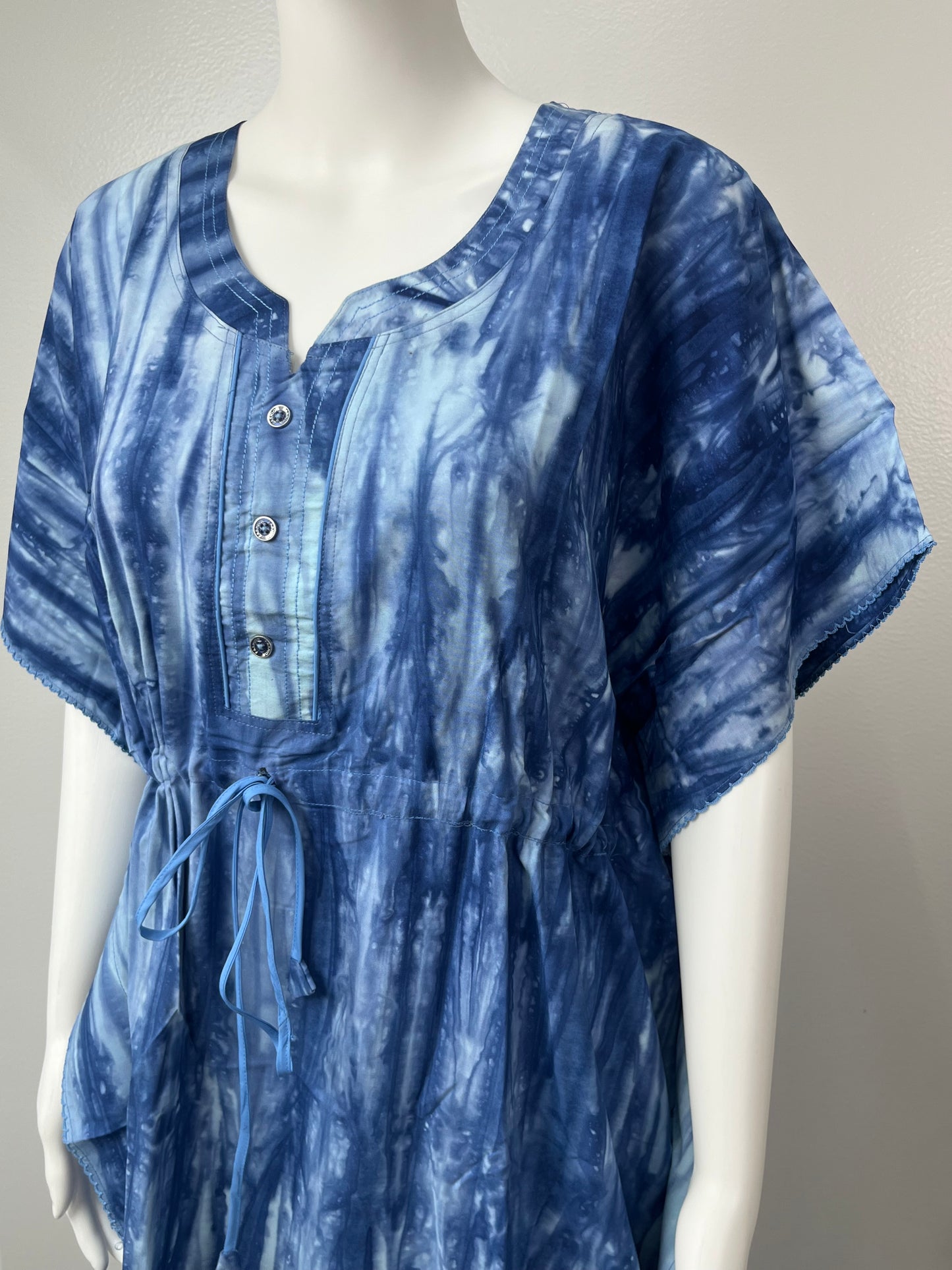 Denim Blue Premium Alpine Fabric Kaftan