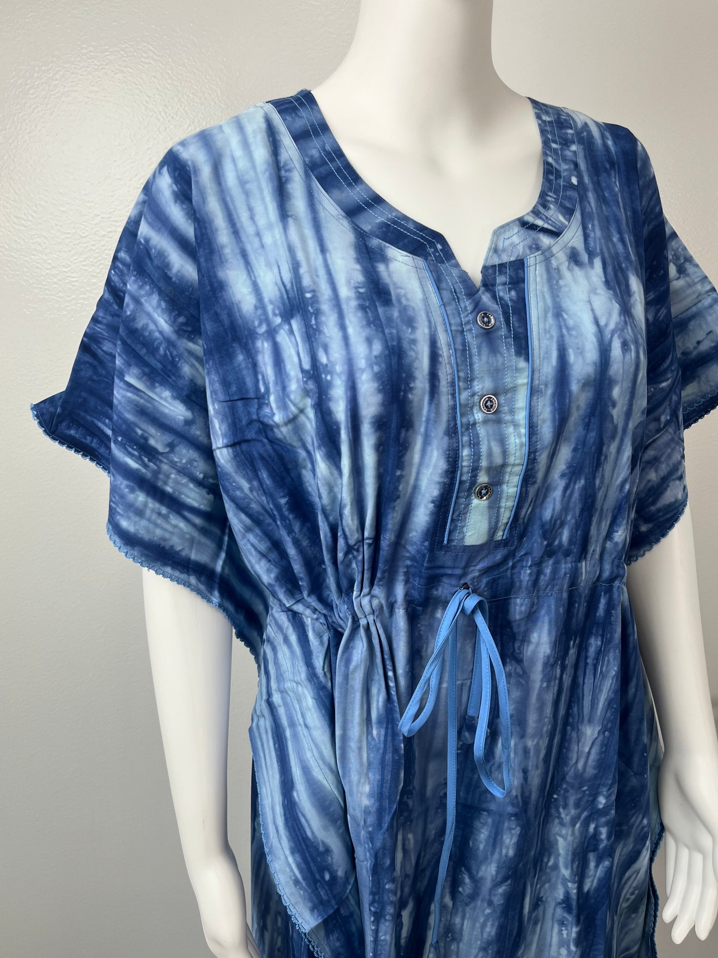 Denim Blue Premium Alpine Fabric Kaftan