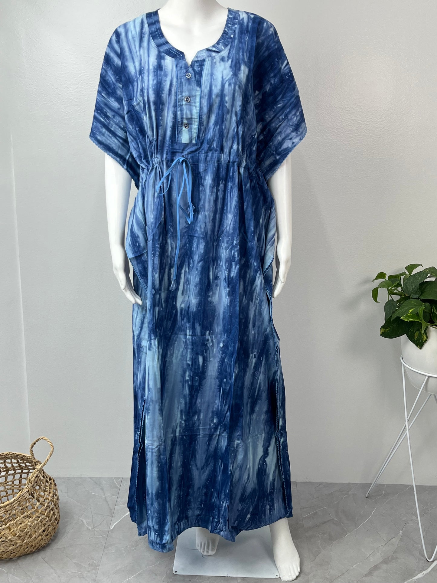 Denim Blue Premium Alpine Fabric Kaftan