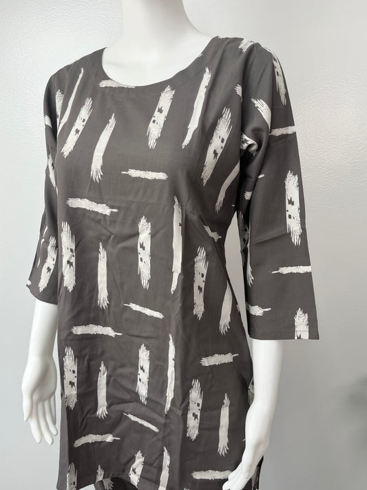 Grey Mirage Rayon Fabric Co-ord Set