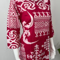 Tribal Red Maze Pure Cotton Loungewear Set