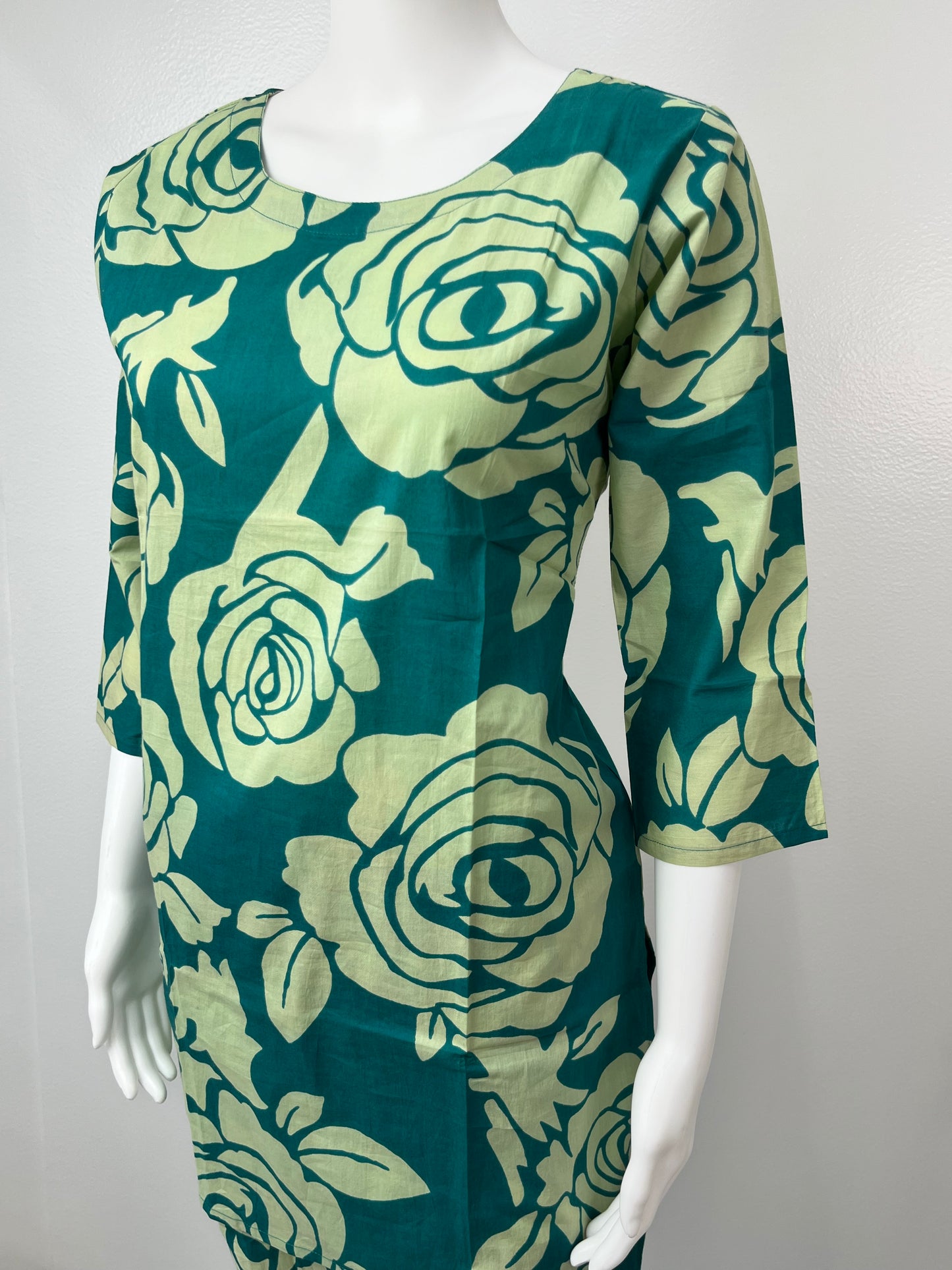 Emerald Bloom Pure Cotton Co-ord Set