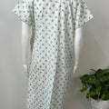 Green Printed Polyester Cotton Women's Nightgown